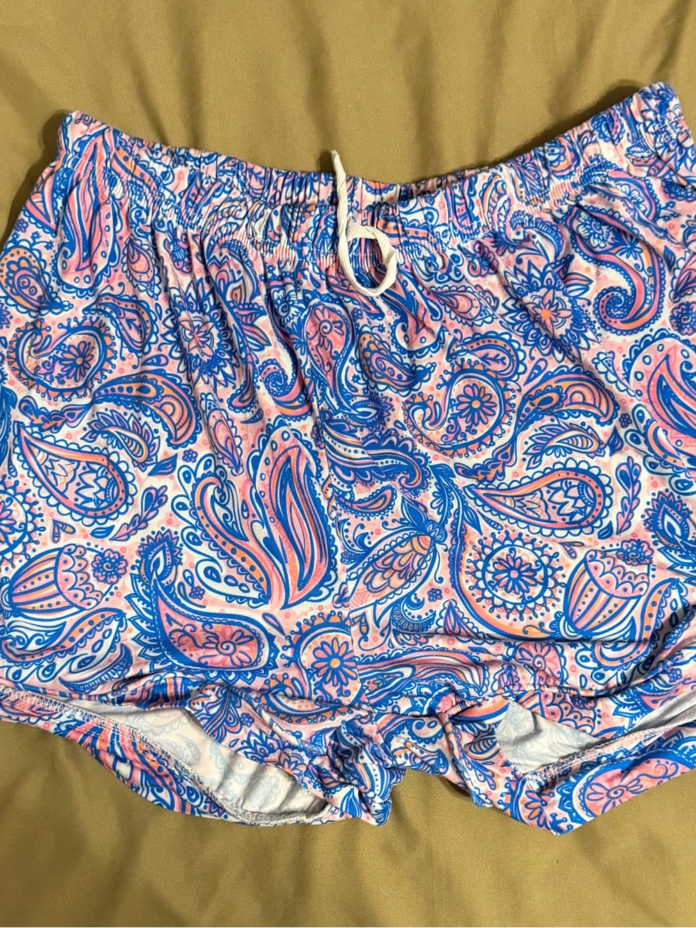 Women's Paisley Print Lounge Shorts - Pink & Blue
